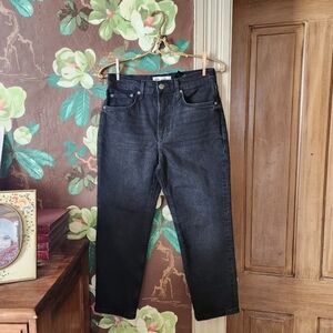 Zara Curvy Fit Black Denim Jeans – High Rise – Size 6 (EUR 38)